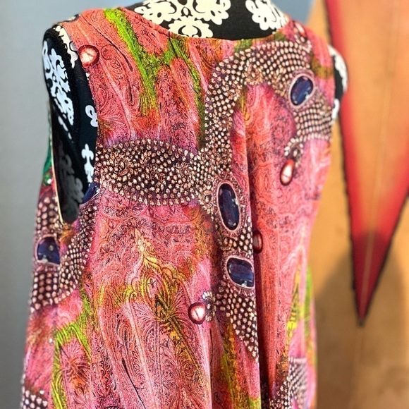 ⭐️Celina,Peacock & Rhinestones, lIncredible Lightweight Cover-Up,Design 🔥,Size L - Picture 6 of 16